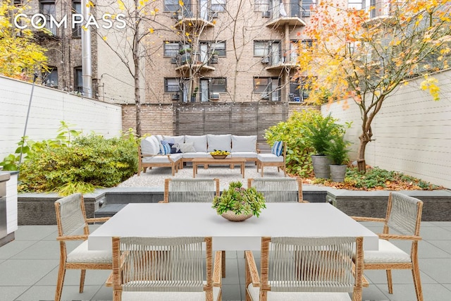 view of patio with outdoor lounge area