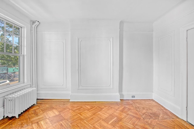 empty room with radiator heating unit