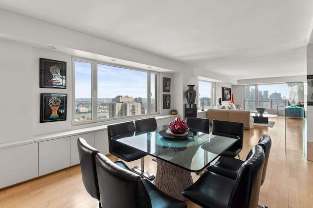 dining room featuring light hardwood / wood-style floors