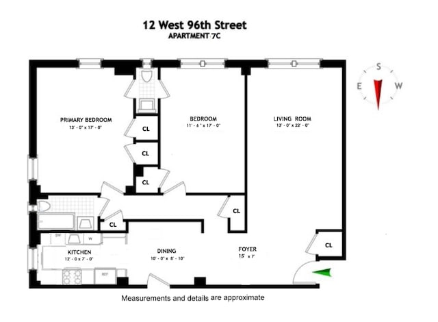 12 W 96th St Unit 7C, New York City NY, 10025, 2 bedrooms, 1.5 baths condo for sale