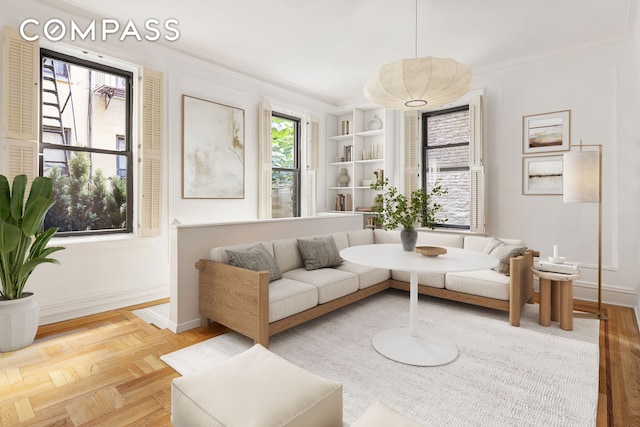 205 E 10th St Unit 1C/2C, New York City, NY 10003 - living room with baseboards