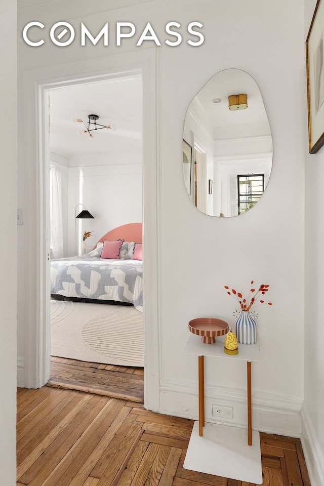 hallway with baseboards