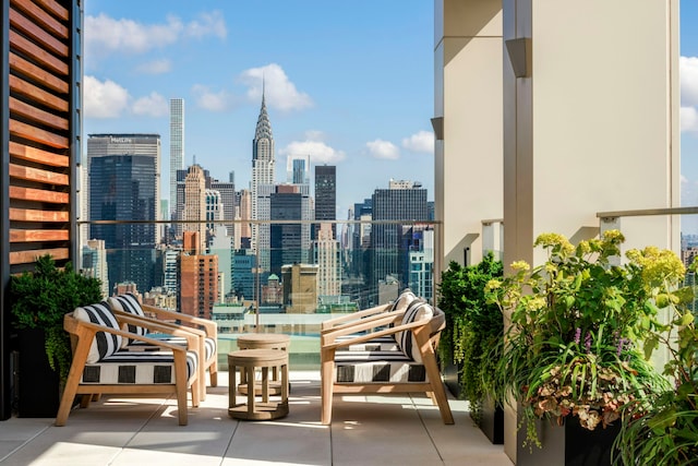 balcony with a view of city