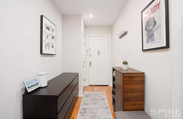 interior space with light hardwood / wood-style flooring