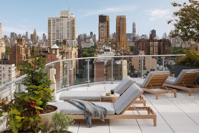 balcony with a view of city