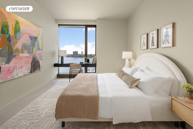 bedroom with visible vents and baseboards