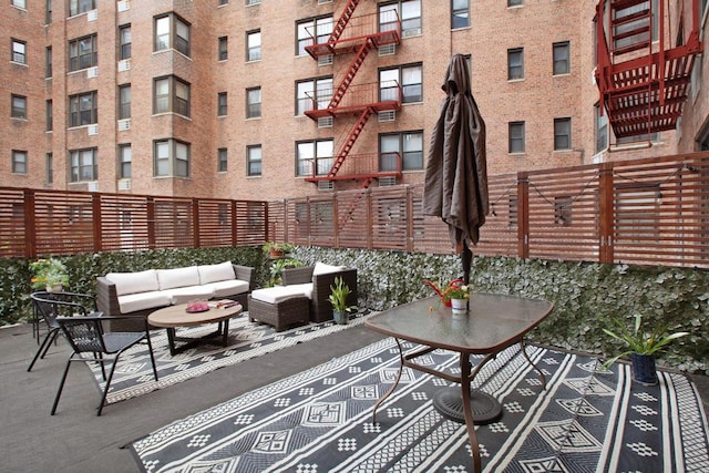 view of patio featuring an outdoor hangout area