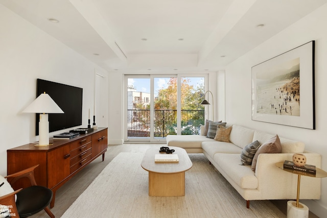 living area featuring wood finished floors