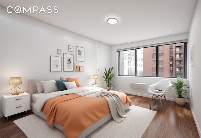 bedroom featuring visible vents, wood finished floors, and baseboards