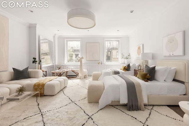 bedroom featuring ornamental molding