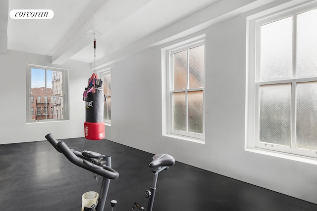 workout room with visible vents