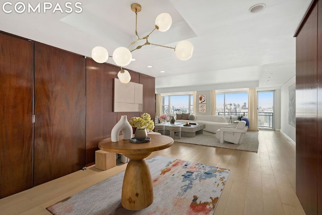 living room featuring light hardwood / wood-style floors