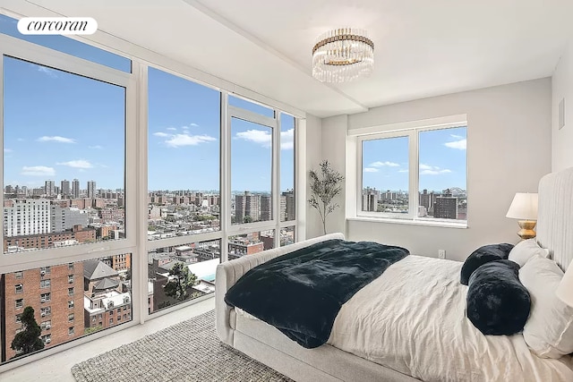 bedroom with multiple windows