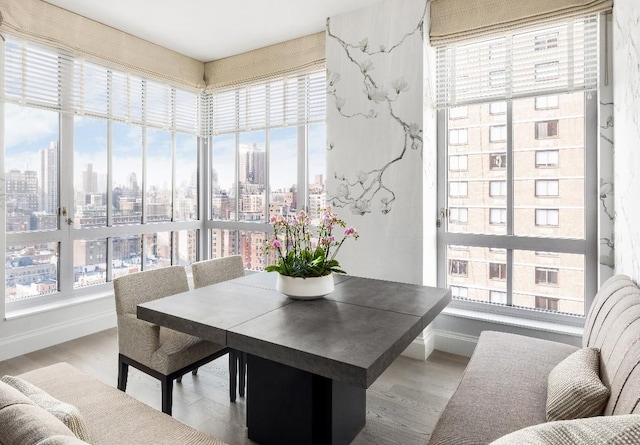 dining area featuring hardwood / wood-style floors