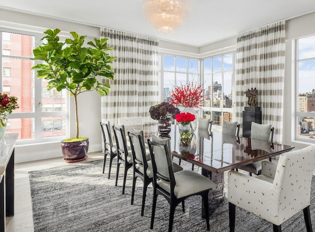 dining room with plenty of natural light