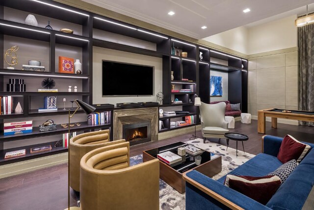 living room with light hardwood / wood-style floors