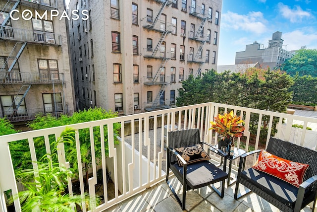 balcony with a view of city