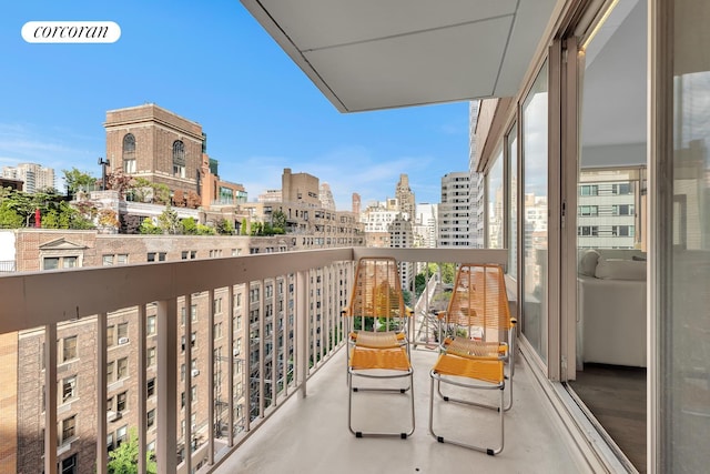 balcony with a view of city