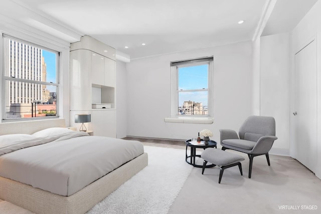 bedroom featuring recessed lighting