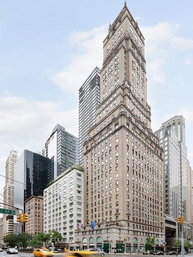 view of building exterior featuring a city view