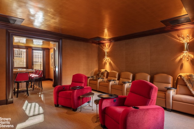 11 E 74th St, New York City, NY 10021 - carpeted cinema with ornamental molding and baseboards