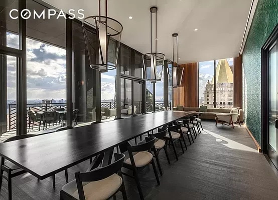 dining room with expansive windows