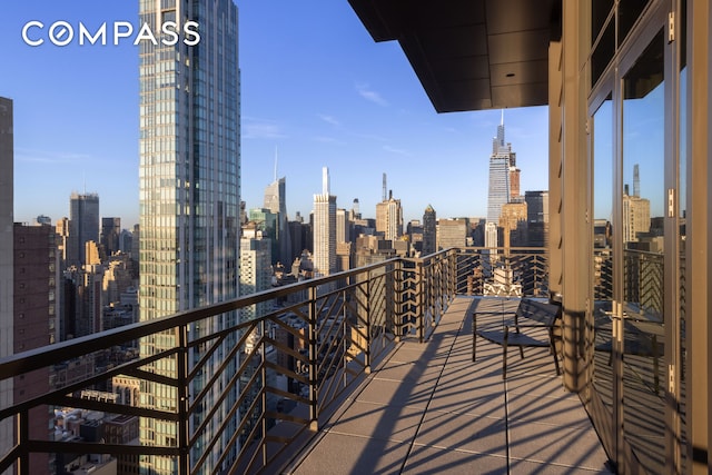 balcony with a view of city