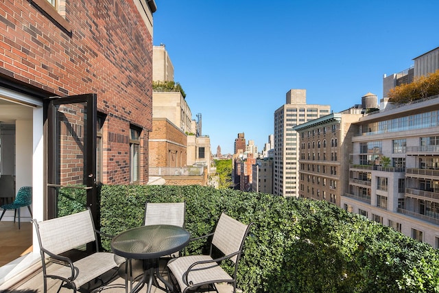 balcony with a city view