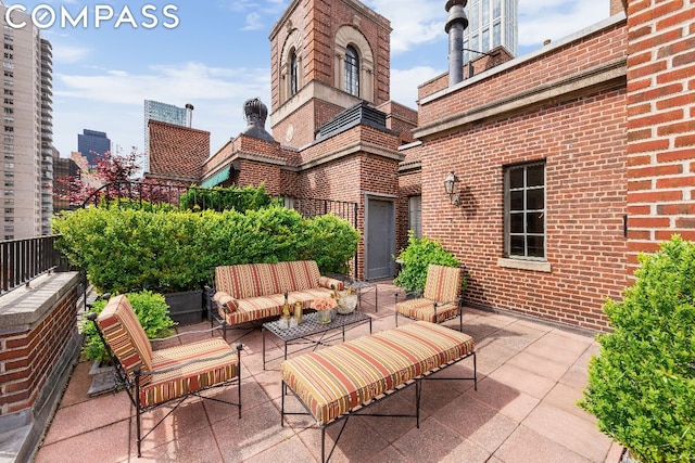 view of patio / terrace with an outdoor living space