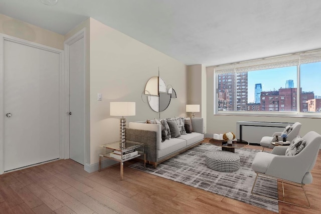 living room featuring hardwood / wood-style floors