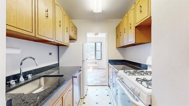 empty room with parquet floors and built in shelves