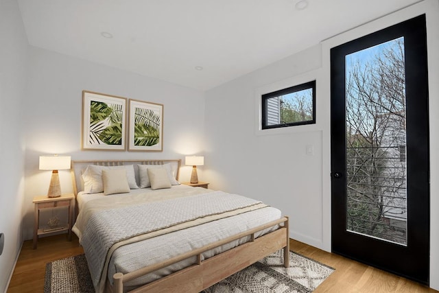 bedroom featuring light wood-type flooring