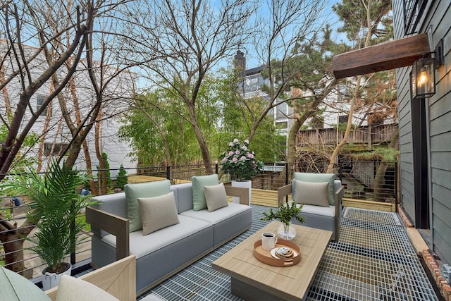 deck featuring an outdoor living space