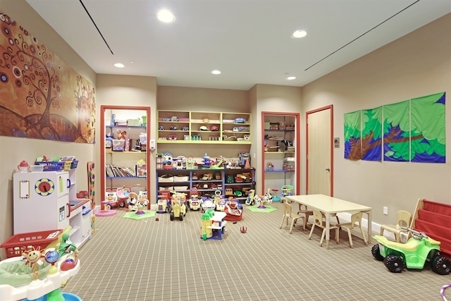 120 Riverside Blvd Unit 5-H, New York City, NY 10069 - playroom featuring carpet flooring and recessed lighting