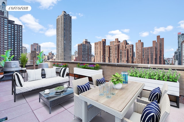 view of patio / terrace featuring an outdoor hangout area