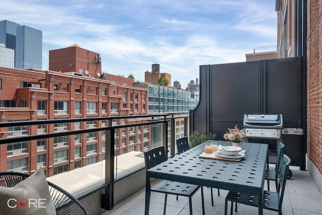 balcony with a grill