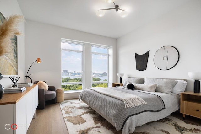 bedroom featuring light hardwood / wood-style floors