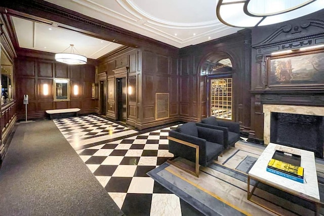 10 Park Ave Unit 5K, New York City, NY 10016 - community lobby with a decorative wall and ornamental molding