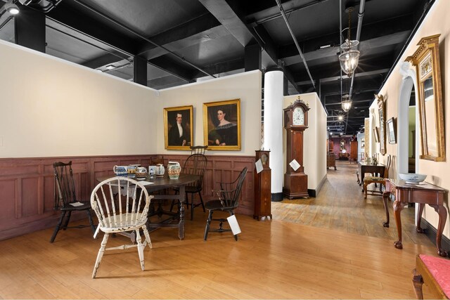 dining space featuring hardwood / wood-style flooring