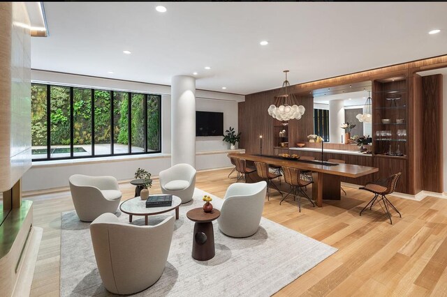 110 Charlton St Unit Ph30C, New York City, NY 10014 - interior space featuring recessed lighting, an inviting chandelier, and light wood finished floors