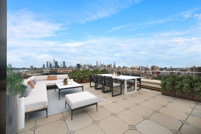 110 Charlton St Unit Ph30C, New York City, NY 10014 - view of patio / terrace featuring outdoor dining space, a view of city, and outdoor lounge area