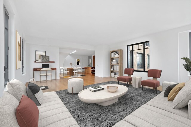 living room featuring hardwood / wood-style flooring