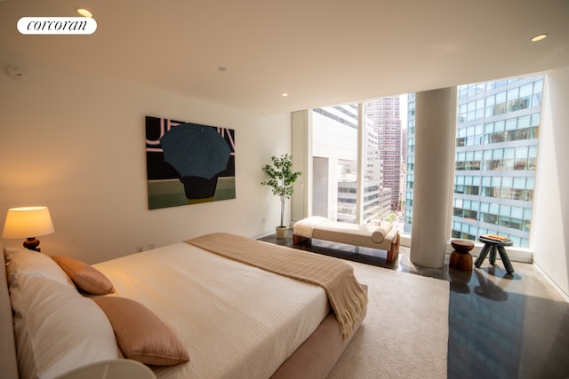 bedroom featuring expansive windows