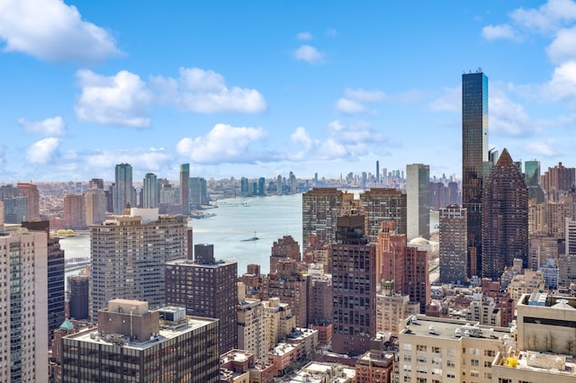 view of city featuring a water view