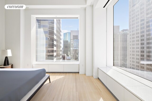 bedroom featuring light hardwood / wood-style flooring