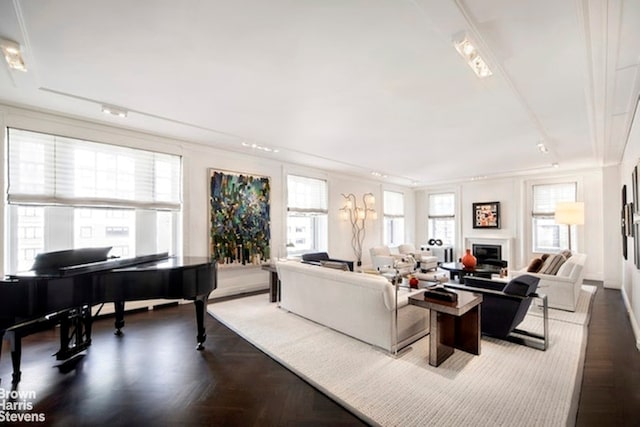 525 Park Ave Unit 11Ab, New York City, NY 10065 - living area with a glass covered fireplace