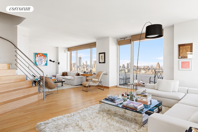 living room featuring hardwood / wood-style floors