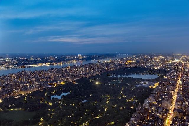 property's view of city with a water view