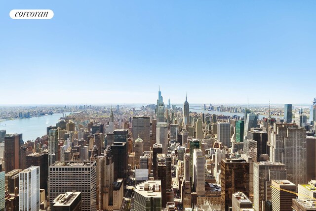 view of city with a water view