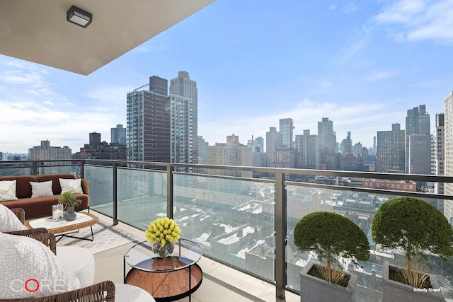 balcony featuring an outdoor living space